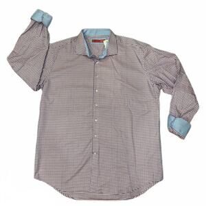 NWT GEORG ROTH Los Angeles Men's Red Blue Print Button Down Shirt